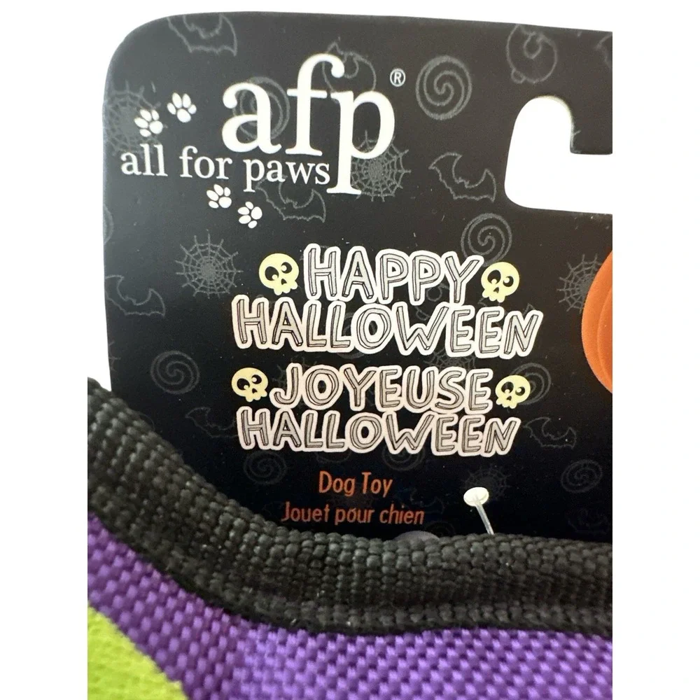 New afp All For Paws Halloween Dog Toy Bat with Rope Squeaker Push‎ Outdoor